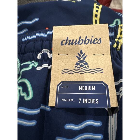 Chubbies The Neon Lights 7” inseam Stretch Zipper Pocket Board Shorts Medium - Picture 6 of 8